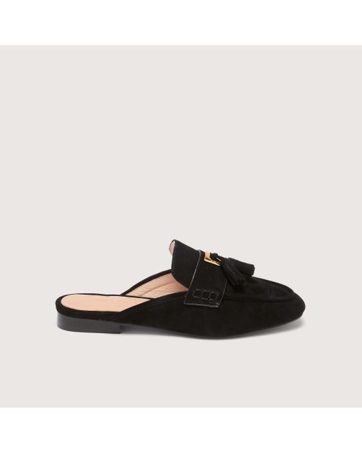 Coccinelle Black Suede Open Loafers Beat Suede