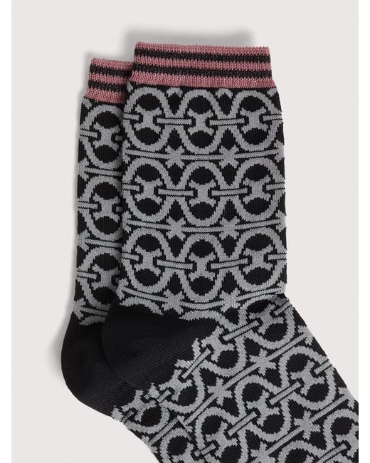Coccinelle Black Cotton-Blend Socks Monogram