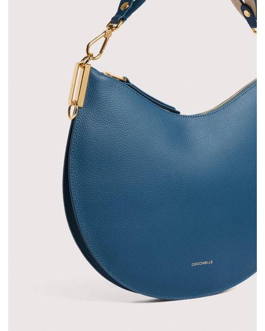 Coccinelle Blue Two-Sided Leather Shoulder Bag Sunup Medium