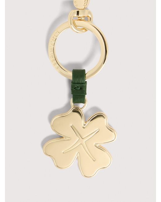 Coccinelle Natural Leather And Metal Key Ring Basic Metal