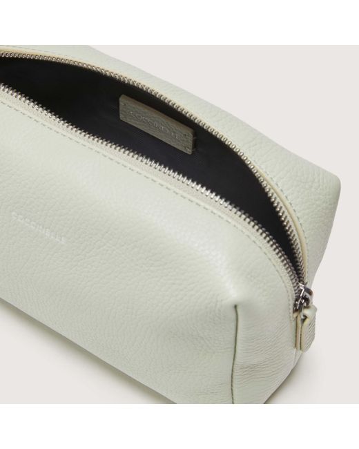 Coccinelle White Grained Leather Beauty Case Smart To Go