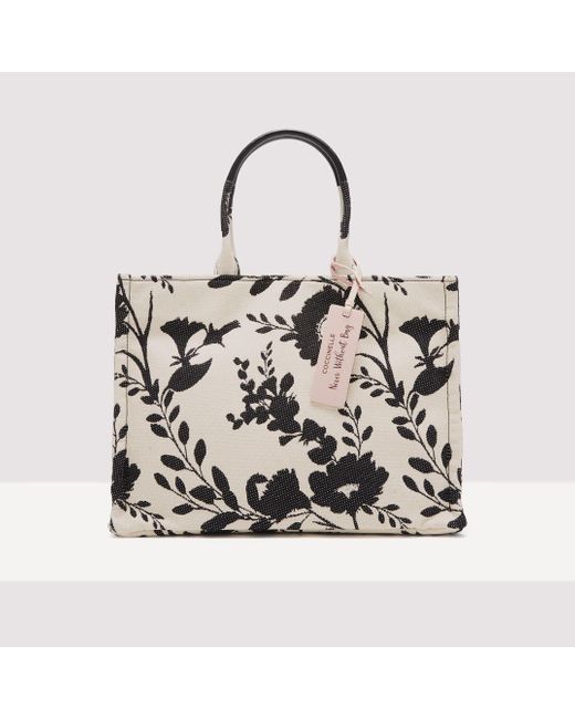 Coccinelle Multicolor Henkeltasche aus Flower-Jacquard-Stoff Never Without Bag flower jacquard Medium