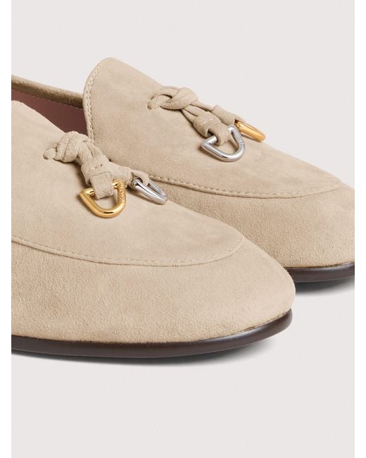 Coccinelle Natural Smooth Leather Loafers Loop Suede