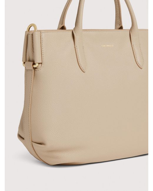 Coccinelle Natural Grained Leather Handbag Rebekka Small