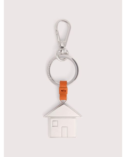 Coccinelle Natural Leather And Metal Key Ring Basic Metal