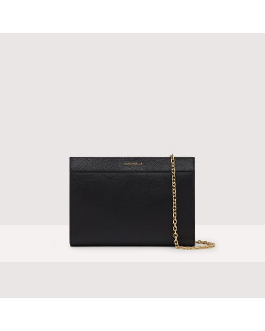 Coccinelle Black Grained Leather Clutch Bag Newdavy Small