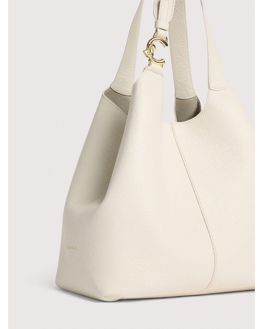 Coccinelle Natural Grained Leather Tote Bag C-Easy Large