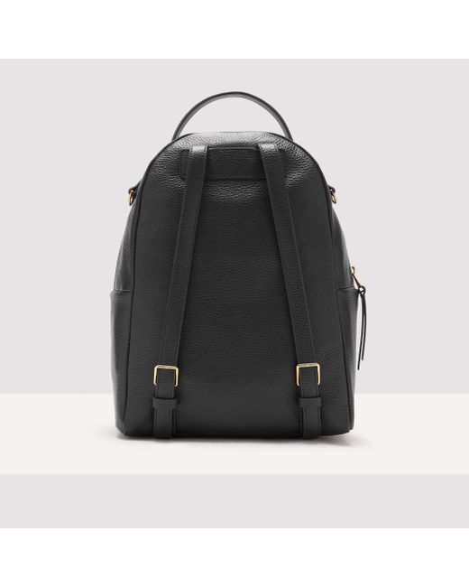 Coccinelle Black Grainy Leather Backpack Lea Medium