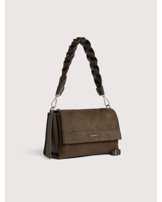 Coccinelle Natural Suede Shoulder Bag Boheme Small