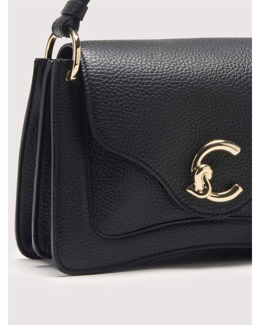Coccinelle Blue Grained Leather Handbag C-Me Small