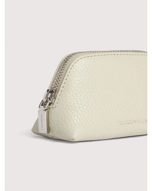 Coccinelle Natural Grained Leather Make-Up Bag Helga Mini