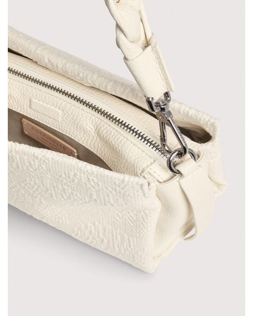 Coccinelle Natural Shells Textured Fabric Handbag Boheme Small