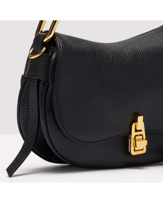 Coccinelle Black Grained Leather Handbag Magie Soft Mini