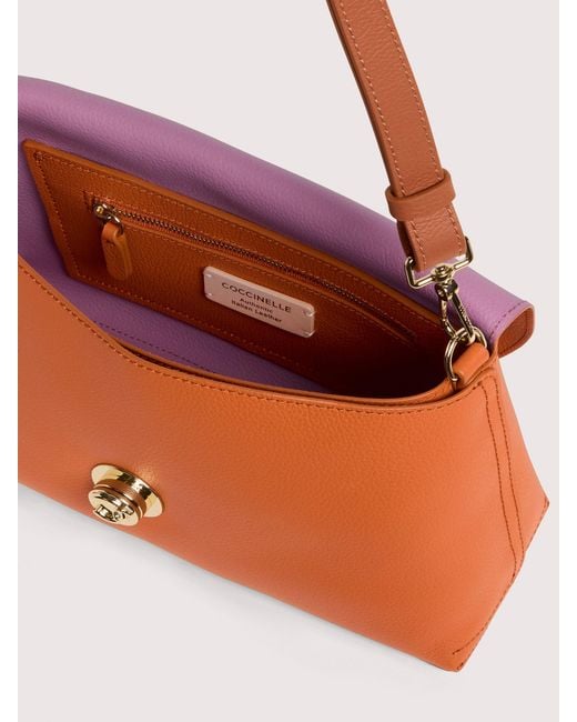 Coccinelle Multicolor Two-Sided Leather Shoulder Bag Nikla Medium