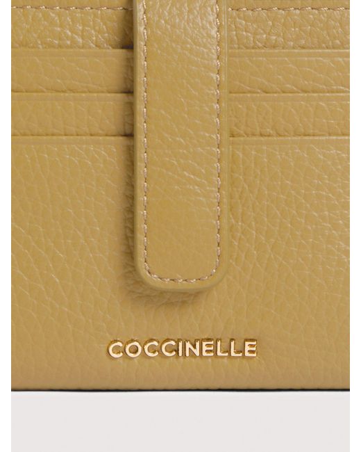 Coccinelle Natural Small Grained Leather Wallet Metallic Medium