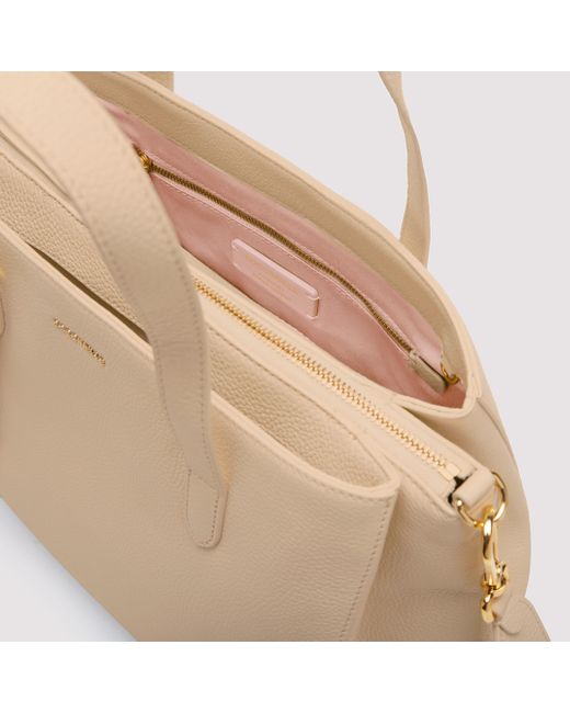 Coccinelle Natural Grained Leather Handbag Gleen Medium