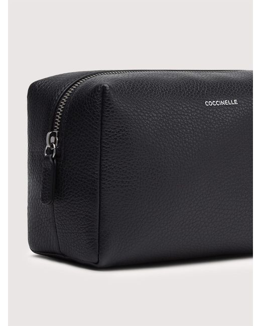 Coccinelle Black Grained Leather Beauty Case Smart To Go Medium