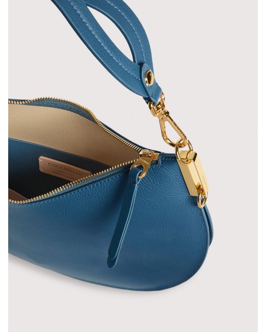 Coccinelle Blue Two-Sided Leather Shoulder Bag Sunup Medium