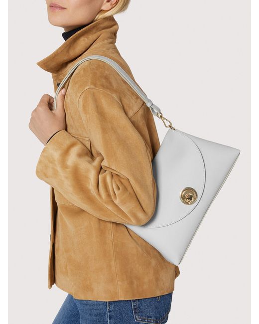 Coccinelle White Schultertasche Aus Doubleface-Leder Nikla Medium