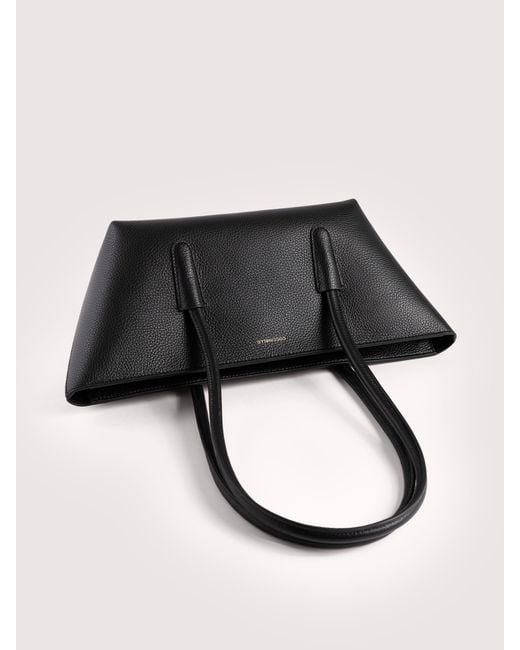 Coccinelle Natural Grained Leather Tote Bag Double Beat Medium