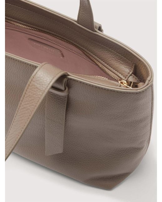 Coccinelle Brown Grained Leather Tote Bag Malory Medium