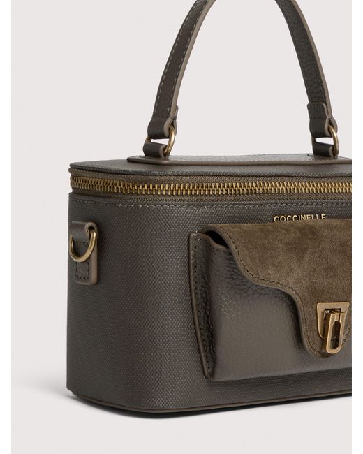 Coccinelle Natural Grained Leather, Suede And Waxed Fabric Minibag Beat Generation Mini