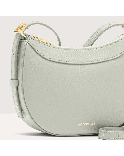 Coccinelle White Grained Leather Minibag Whisper