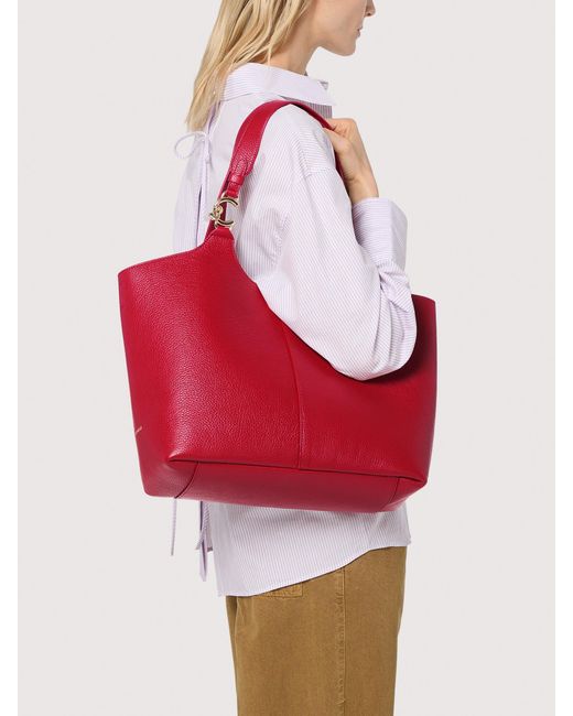 Coccinelle Natural Grained Leather Tote Bag C-Easy Large