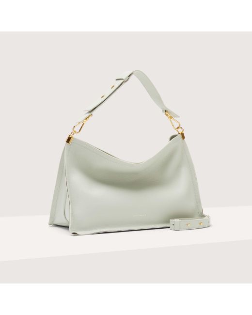 Coccinelle Gray Two-Sided Leather Shoulder Bag Snip Medium