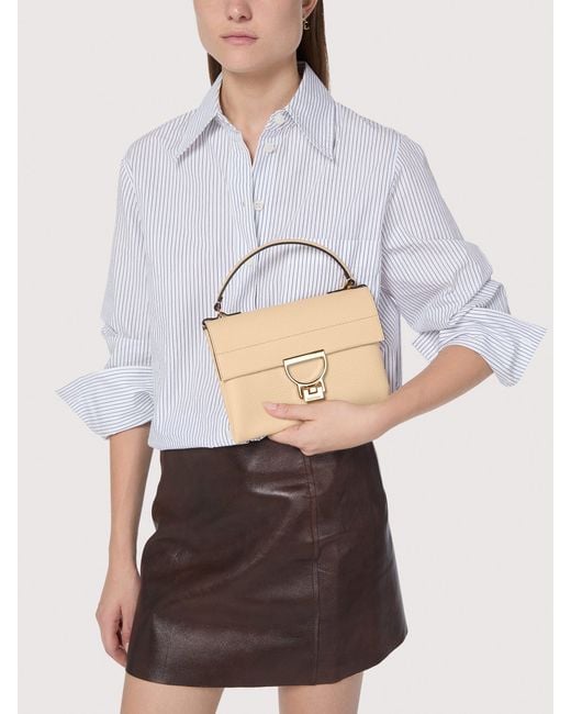 Coccinelle Pink Grained Leather Clutch Bag Arlettis Mini