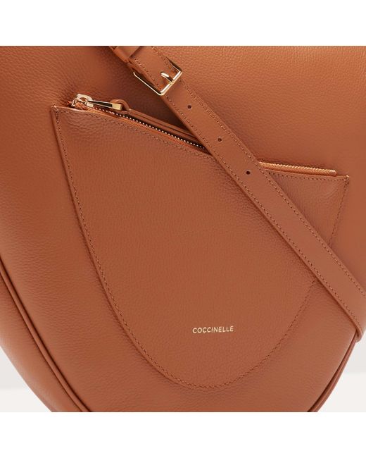 Coccinelle Brown Two-Sided Leather Crossbody Bag Snuggie Medium