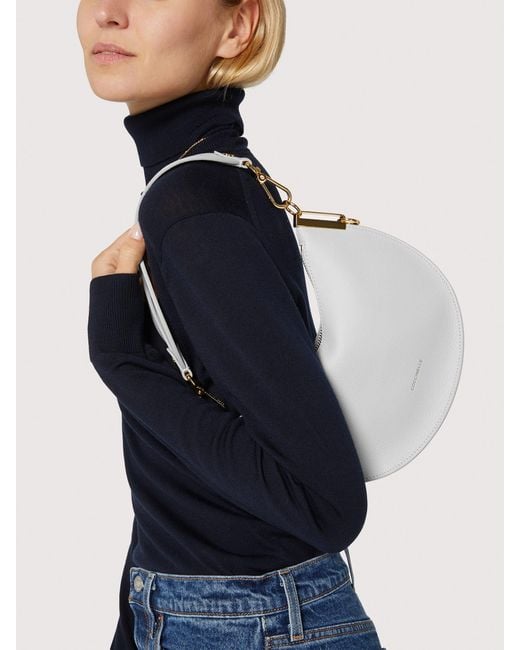 Coccinelle White Two-Sided Leather Shoulder Bag Sunup Small