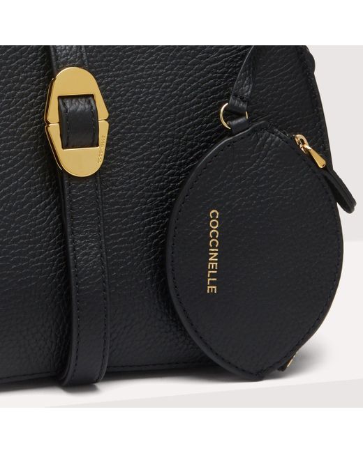 Coccinelle Black Grained Leather Handbag Cosima Small