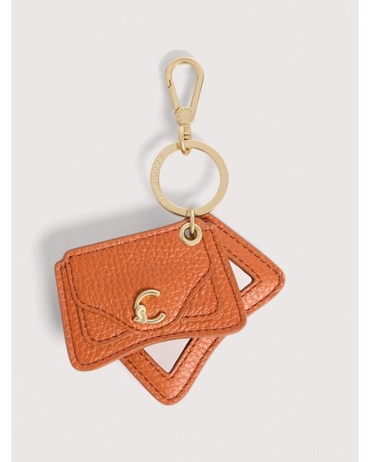 Coccinelle Multicolor Grained Leather Key Ring C-Me
