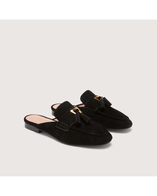 Coccinelle Black Suede Open Loafers Beat Suede