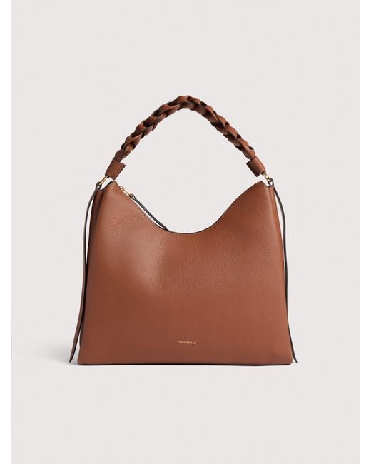 Coccinelle Brown Schultertasche Aus Doubleface-Leder Boheme Medium
