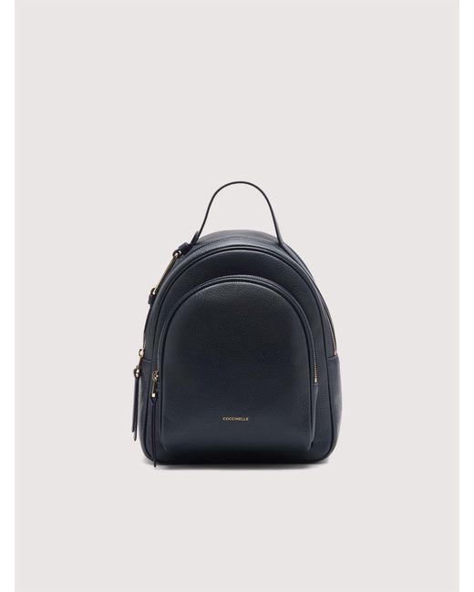 Coccinelle Blue Rucksack Aus Genarbtem Leder Malory Medium