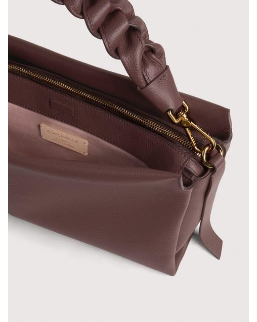 Coccinelle Purple Two-Sided Leather Shoulder Bag Boheme Medium