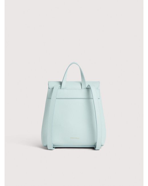 Coccinelle Blue Grained Leather Backpack Nikla Mini