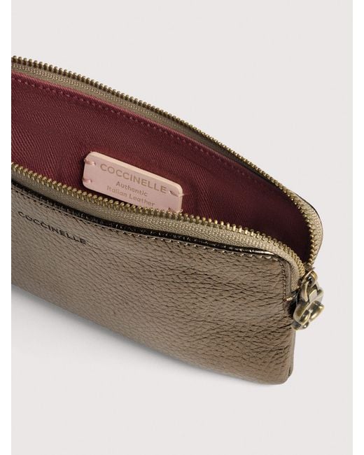 Coccinelle Natural Grained Leather Pouch C-Me Softy Small