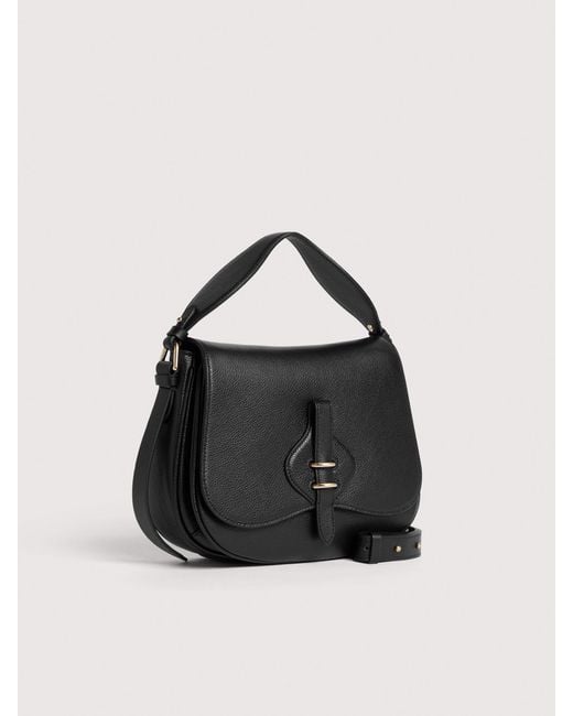 Coccinelle Black Micro Grained Leather Handbag Mavery Medium