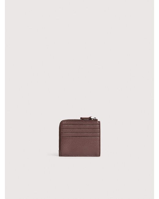 Coccinelle Pink Grained Leather Card Holder Smart To Go Small