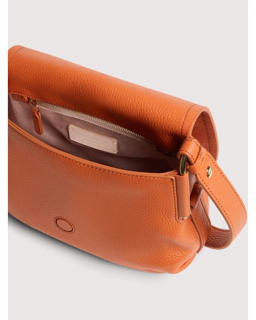 Coccinelle Orange Grained Leather Crossbody Bag Rebekka Small