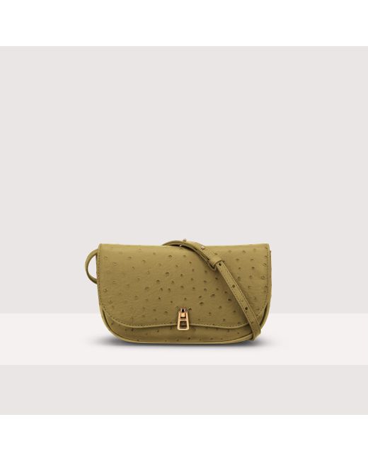 Coccinelle Green Ostrich Embossed Leather Minibag Magie Ostrich