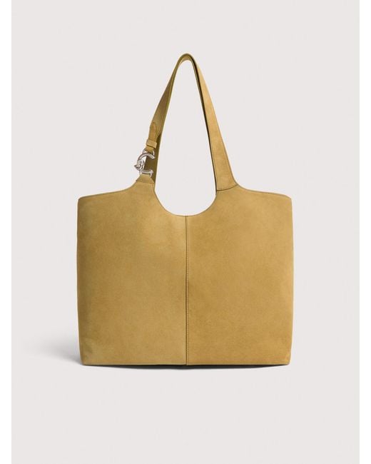 Coccinelle Natural Suede And Grained Leather Tote Bag C-Easy Large