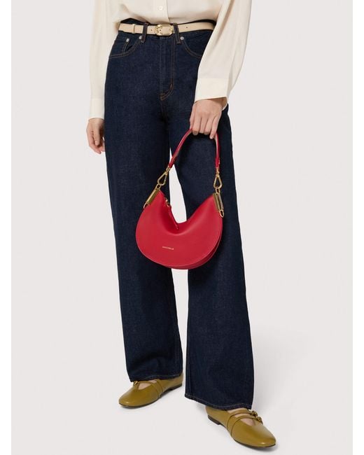 Coccinelle Natural Two-Sided Leather Shoulder Bag Sunup Small