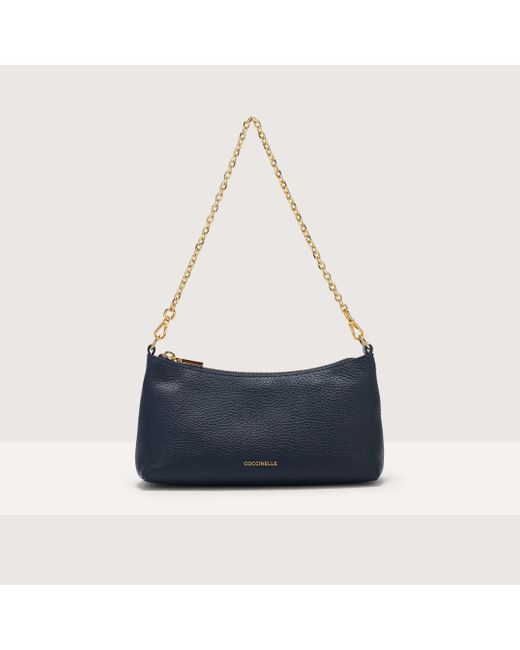 Minibag in Pelle con grana Aura di Coccinelle in Blue