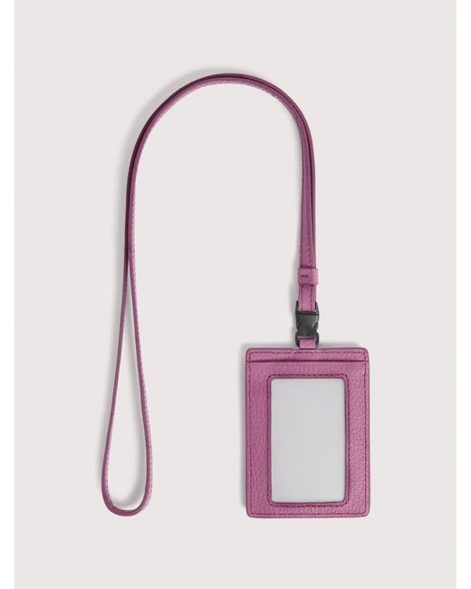 Coccinelle Pink Grained Leather Badge Holder Bui