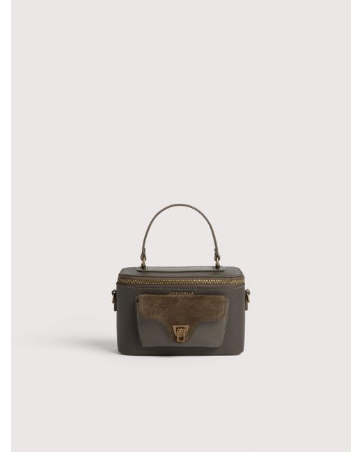 Coccinelle Natural Grained Leather, Suede And Waxed Fabric Minibag Beat Generation Mini