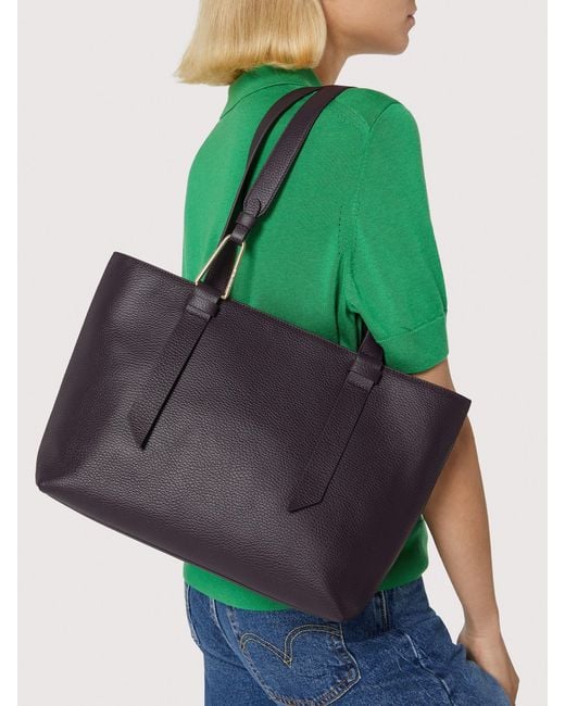 Coccinelle Brown Grained Leather Tote Bag Malory Medium